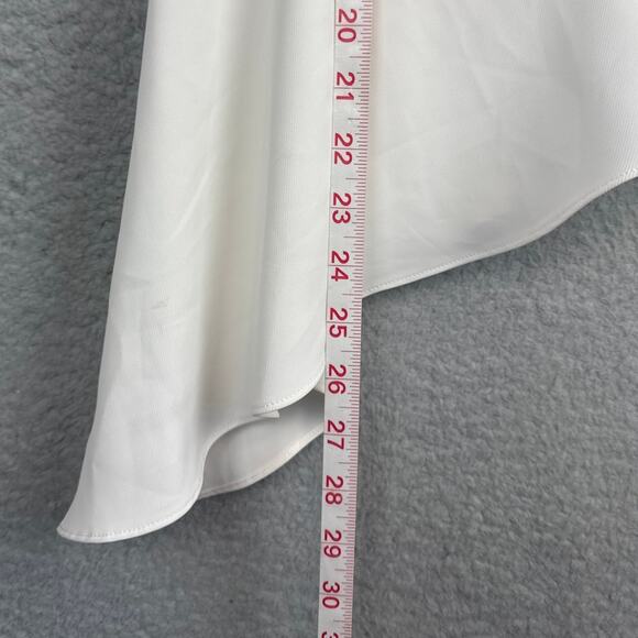 Amanda Uprichard One Shoulder Blouse Asymmetrical Hem Bow Designer Size M - Picture 5 of 8